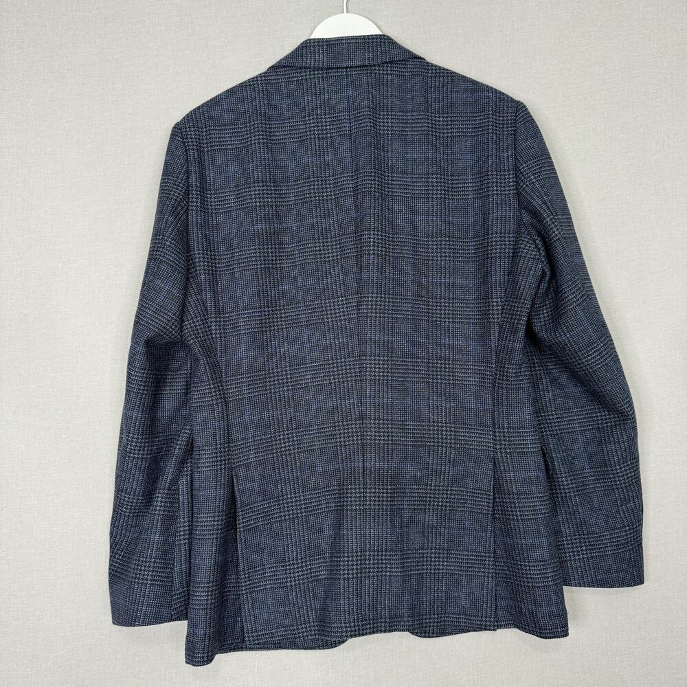 BOSS Blazer Mens 36R Blue Plaid Wool Blend Hutson Slim Fit Sport Coat Jacket - Picture 8 of 15